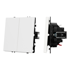 ARL NOBE Выключатель 2 кл софт-тач белый кварц SWT-MK02-SFPL-WH (250V, 10A) (Arlight, -)