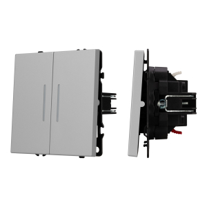 ARL NOBE Выключатель проходной 2 кл подсветка софт-тач никель SWT-MKP2-SFPL-L-IS (250V, 10A) (Arlight, -)