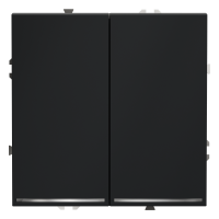 Проходной переключатель встраиваемый VOLTUM S70 двухклавишный с подсветкой 10А, (графит)