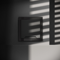 Розетка встраиваемая VOLTUM S70 с заземлением, защитными шторками и крышкой 16А, (черный матовый)