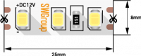 Лента светодиодная SWG SWG2120, 9,6 Вт/м, 12В , IP20, теплый белый