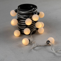 Гирлянда «Шарики» 5м Тепло-Белая 220В, Диаметр Шарика 40мм, 20 LED, Провод Прозрачный Силикон, IP65