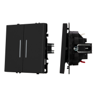 Механизм выключателя двухклавишный проходной LED SWT-NOBE-MKP2-SFPL-L-BK (230V, 10A) (Arlight, Черный оникс)