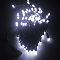 LED String light outdoor, SL-LED-100 IP44 chasing 10м белого цвета на черном шнуре