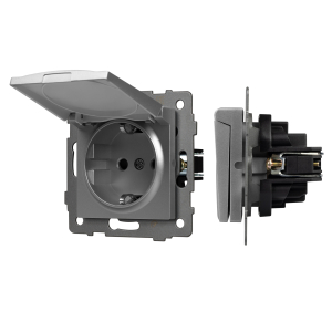 Механизм розетки влагозащищённый SCT-MCP-PL-GR-V (250V, 16A) (Arlight, -)