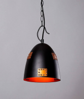 Светильник подвесной HB2031S 1*E27 d=200mm h=305mm. Цвет: черный + золото