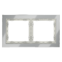 Рамка стеклянная VOLTUM S70 на 2 поста, (сталь, стекло)