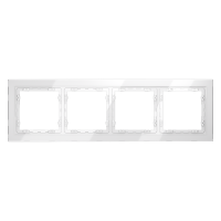 Рамка стеклянная VOLTUM S70 на 4 поста, (белый, стекло)