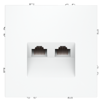 Розетка компьютерная встраиваемая VOLTUM S70 двойная RJ45+RJ45 кат.6, (белый матовый)