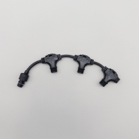 Разветвитель 3-х Лучевой для Бахромы, Занавесов и Нитей 220В без Возможности Управления, Провод Черный Каучук, IP65