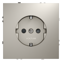 Розетка встраиваемая VOLTUM S70 с заземлением и защитными шторками, 16А, (кашемир)