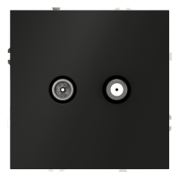 Розетка телевизионная встраиваемая VOLTUM S70 оконечная TV+SAT, (черный матовый)