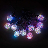 Светодиодная Гирлянда Роса 5м Разноцветная 24В, 10 LED, Провод Черный ПВХ, IP54