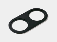 Рамка внешняя двойная MINI COMBO, круглая, черная, MINI-COMBO-R2-BL