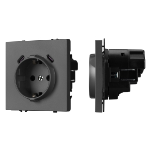 Механизм розетки с USB зарядкой SCT-NOBE-MUCC-SFPL-GR (230V, 16A) (Arlight, -)