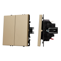 Механизм выключателя двухклавишный непроходной SWT-NOBE-MK02-SFPL-GD (230V, 10A) (Arlight, Золотой песок)