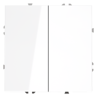 Выключатель встраиваемый VOLTUM S70 двухклавишный 10А, (белый глянцевый)