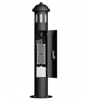 Садовая розетка G3004 высота 720мм диаметр 114мм с подсветкой IP54. Цвет: черный