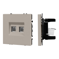Механизм сдвоенной телефонной розетки SCT-NOBE-MTL2-SFPL-CA (RJ-11, 4C) (Arlight, Кашемир)