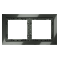 Рамка стеклянная VOLTUM S70 на 2 поста, (титан, стекло)