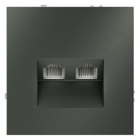 Розетка компьютерная встраиваемая VOLTUM S70 двойная RJ45+RJ45 кат.6, (титан)
