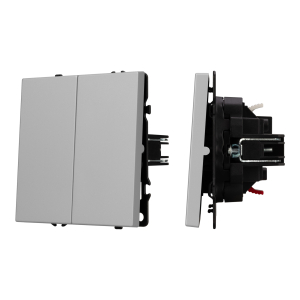 ARL NOBE Выключатель звонковый 2 кл софт-тач никель SWT-MKR2-SFPL-IS (250V, 10A) (Arlight, -)