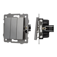 Механизм выключателя трехклавишный непроходной SWT-MK03-PL-GR-V (250V, 10A) (Arlight, -)