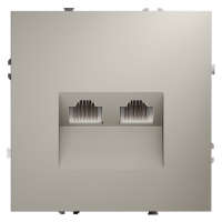 Розетка компьютерная встраиваемая VOLTUM S70 двойная RJ45+RJ45 кат.6, (кашемир)