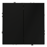 Проходной переключатель встраиваемый VOLTUM S70 двухклавишный 10А, (черный матовый)