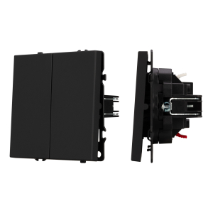 ARL NOBE Выключатель 2 кл софт-тач черный оникс SWT-MK02-SFPL-BK (250V, 10A) (Arlight, -)