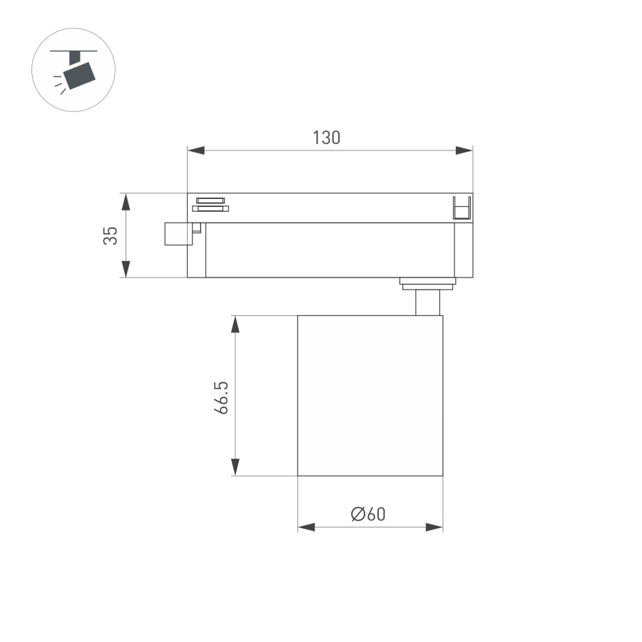 Светильник LGD-DYKE-2TR-R60-8W Warm3000 (BK, 50 deg, 230V) (Arlight, IP20 Металл, 5 лет)