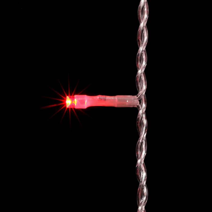 Гирлянда Занавес 2 x 2 м Красный 220В, 400 LED, Провод Прозрачный ПВХ, IP54