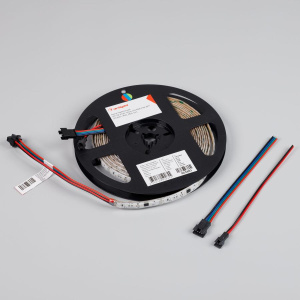 Лента герметичная SPI-SE-A120-10mm 24V RGB-PX6-BPT (23 W/m, IP65, 2835, 5m) (Arlight, бегущий огонь)