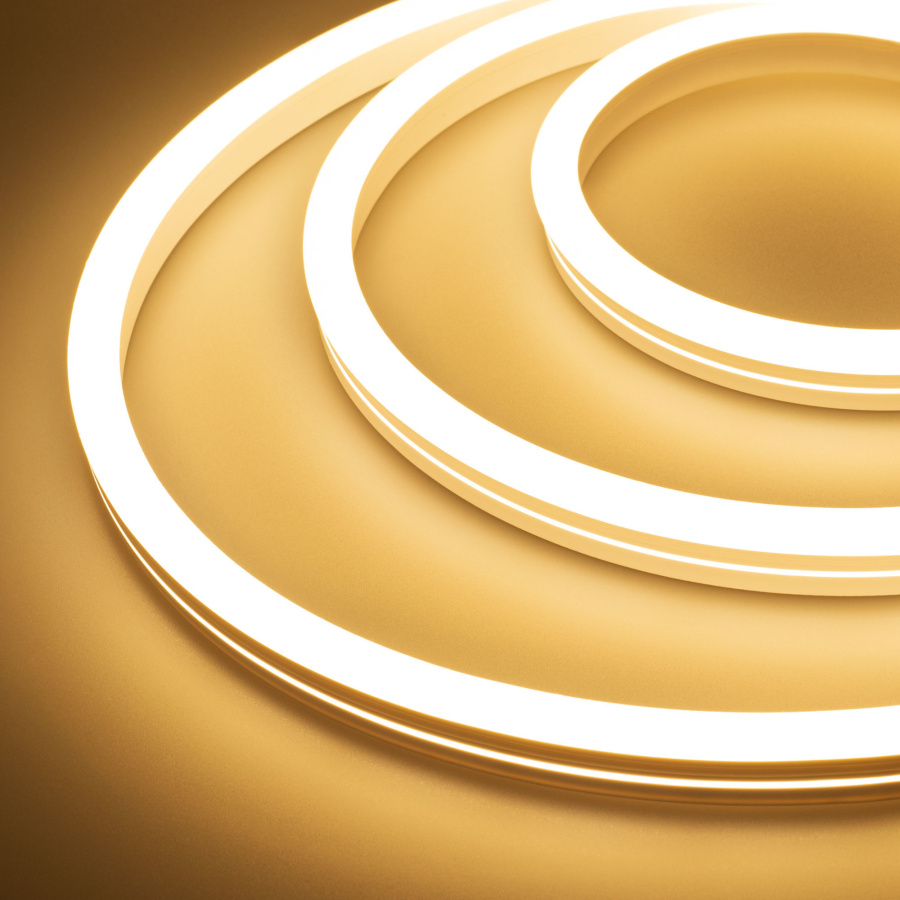 Лента герметичная MOONLIGHT-SIDE-A140-12x24mm 24V Warm3000 (9.6 W/m, IP68, 5m, wire x2) (Arlight, Вывод прямой, 3 года)