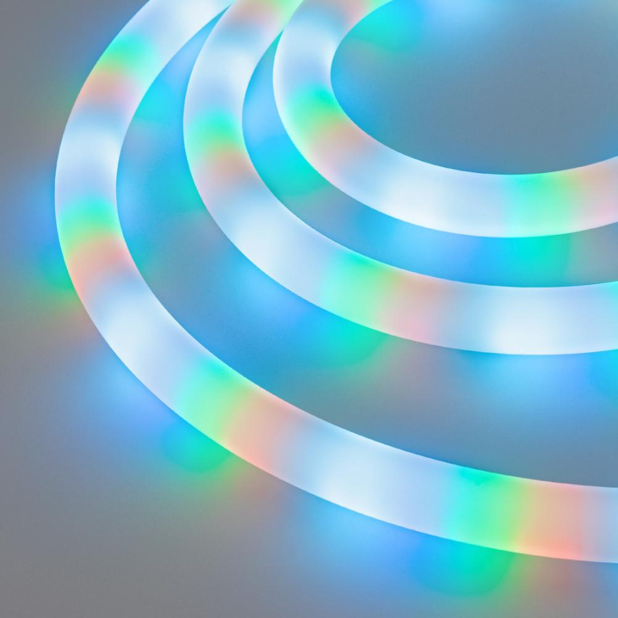 Лента герметичная SPI-MOONLIGHT-TOP-F180-D25mm 12V RGB-PX2 360deg (20 W/m, IP65, 3535, 3m, wire x1) (Arlight, Вывод прямой, 3 года)