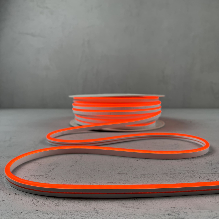 Односторонний Гибкий Неон 6х12мм Оранжевый 12В, IP65