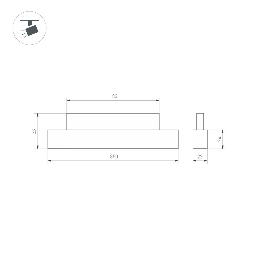Светильник MAG-ORIENT-FLAT-L350-12W Warm3000 (BK, 100 deg, 48V, DALI) (Arlight, IP20 Металл, 5 лет)