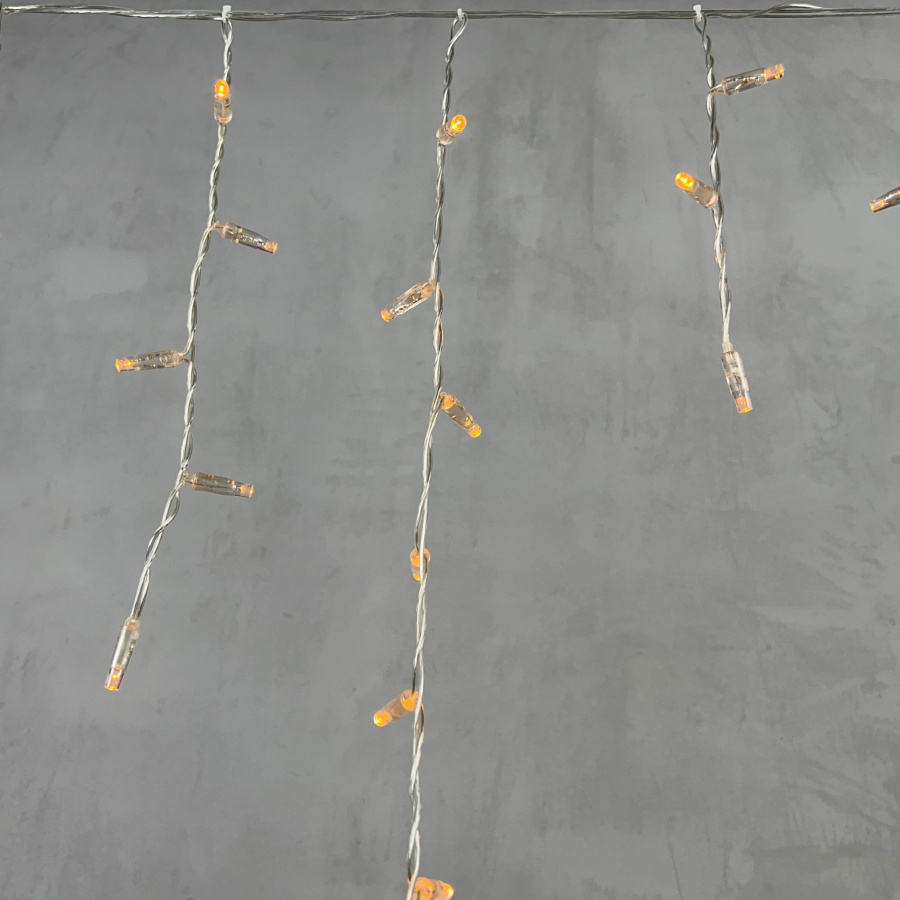 Гирлянда Бахрома с Колпачком 3,1 x 0,5 м Желтая 220В, 120 LED, Провод Прозрачный ПВХ, IP65