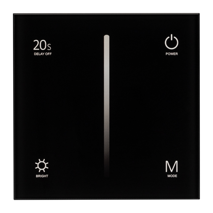 Панель SMART-P6-DIM-G-IN Black (12-24V, 4x3A, Sens, 2.4G) (Arlight, IP20 Пластик, 5 лет)