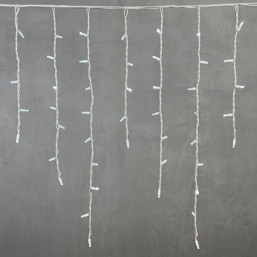 Гирлянда Бахрома 3,2 x 0,9 м Белая 220В, 168 LED, Провод Белый Каучук, IP65