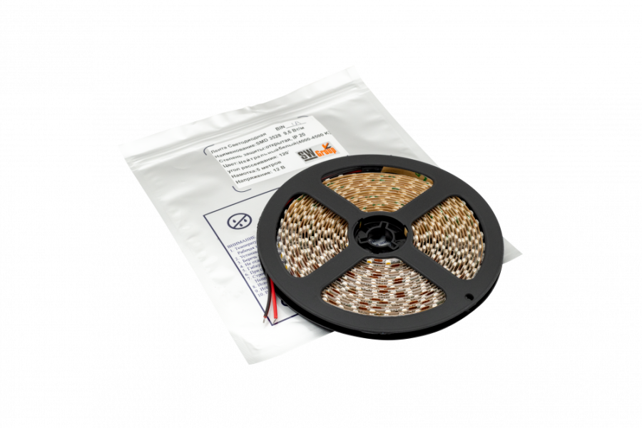 Лента светодиодная SWG SWG3T120, 9,6 Вт/м, 12В, IP20, холодный белый