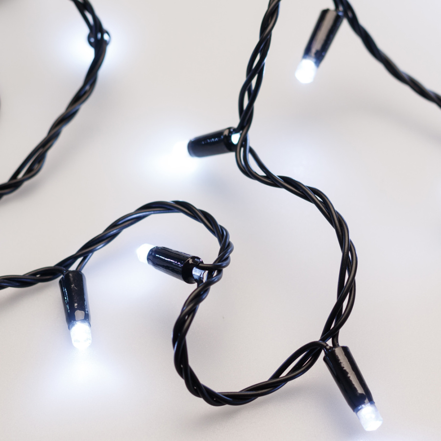 Светодиодная гирлянда ARD-STRING-CLASSIC-10000-BLACK-100LED-STD WHITE (230V, 7W) (Ardecoled, IP65)