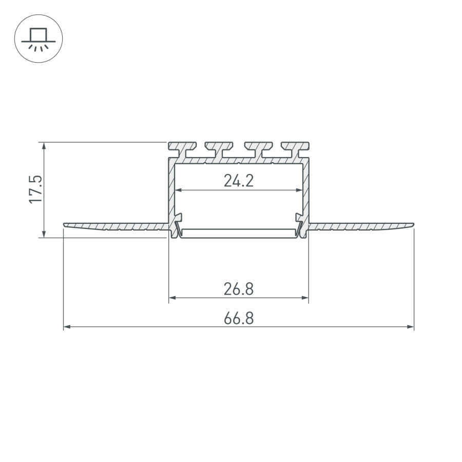Профиль PLS-F-HIDE-3000 (Arlight, Алюминий)