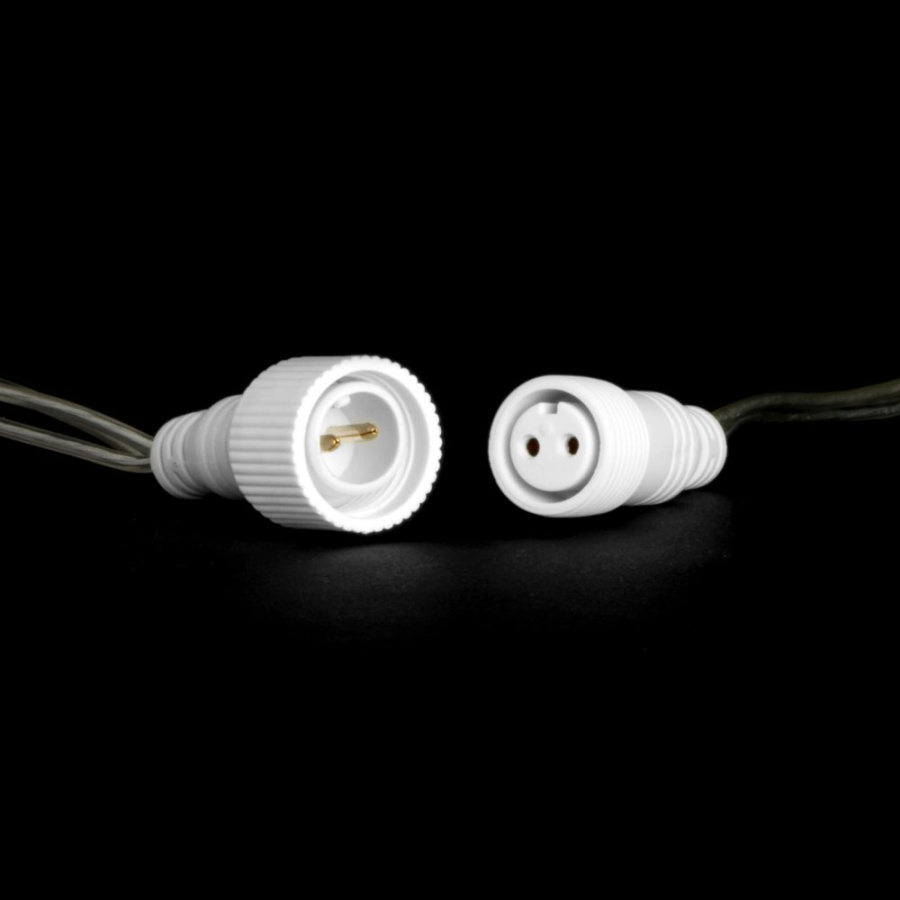 Гирлянда Нить с Колпачком 10м Белая с Мерцанием Белого Диода 220В, 100 LED, Провод Прозрачный ПВХ, IP65