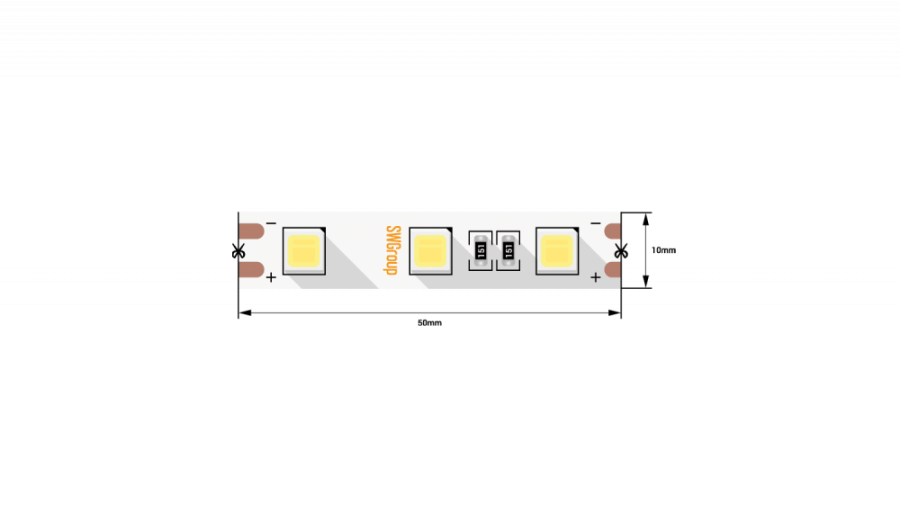 Лента светодиодная SMD5054 14,4 Вт/м Открытая (IP20) Цвет Теплый белый 12В