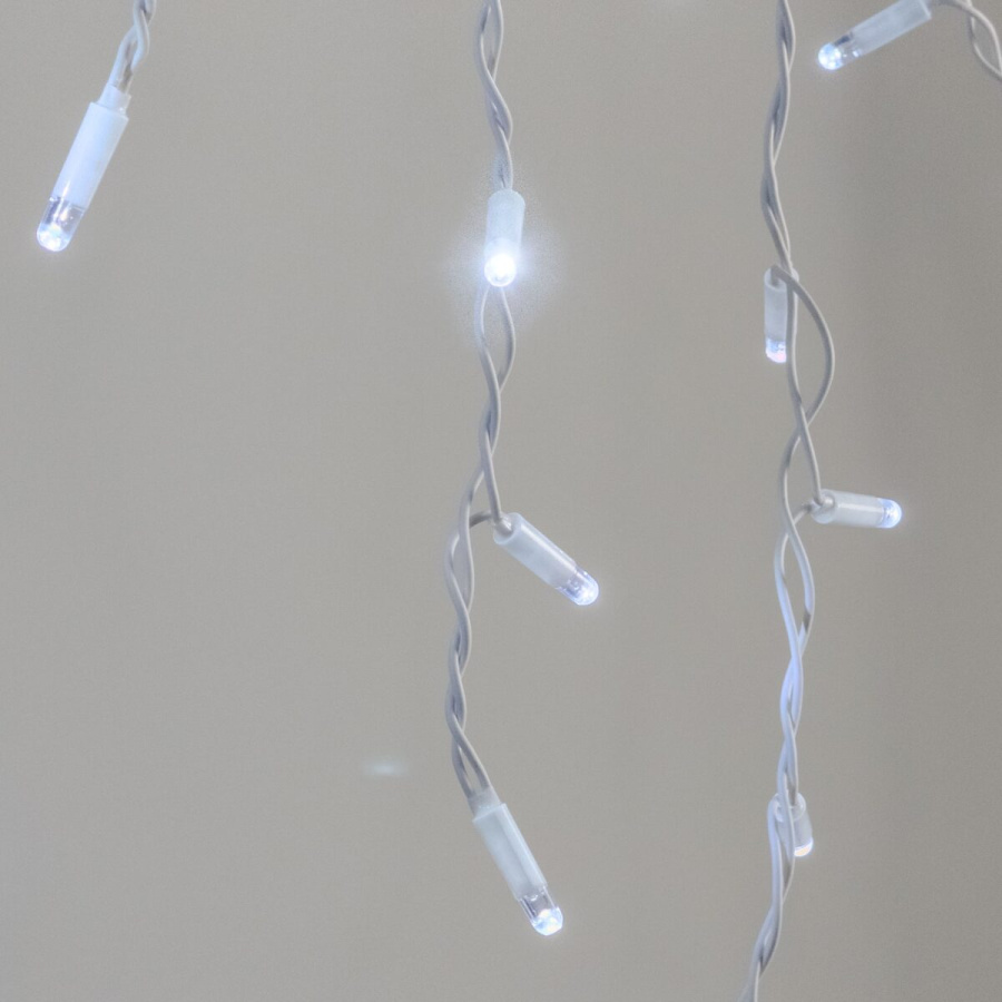 Гирлянда Бахрома 3,1 x 0,5 м Белая 220В, 120 LED, Провод Белый Каучук 2,3мм, IP65