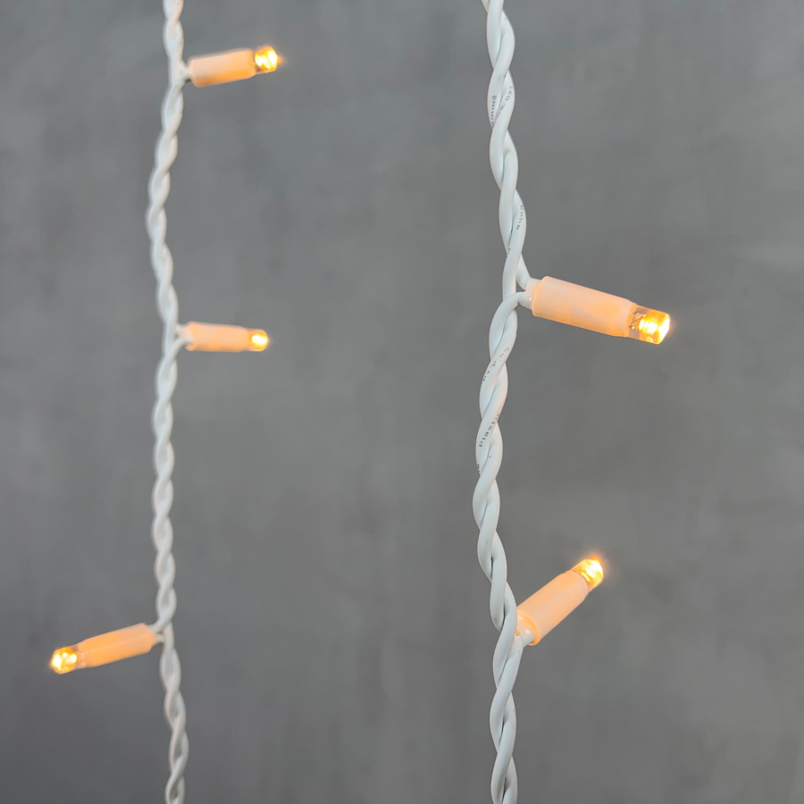 Гирлянда Бахрома 3,2 x 0,9 м Экстра Тепло-Белая 220В, 168 LED, Провод Белый Каучук, IP65