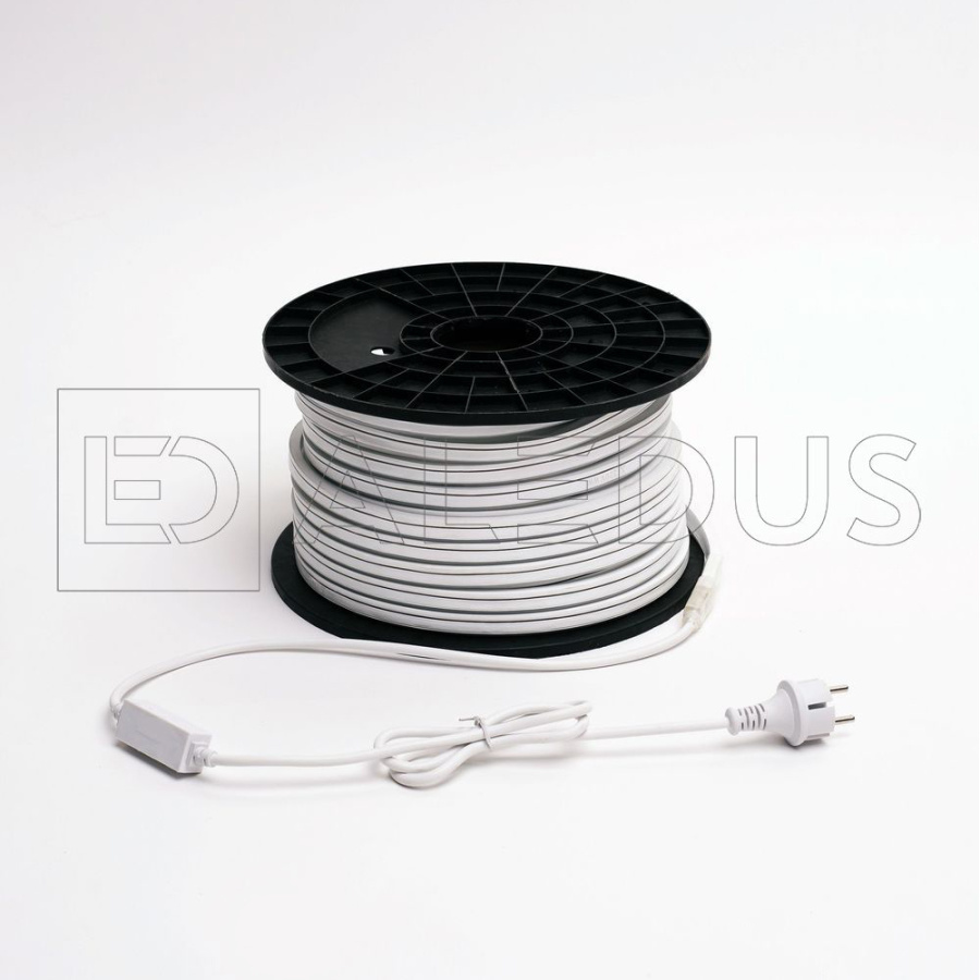 Гибкий неон ALEDUS, 220 В, 08х16 мм, бухта 50 м, теплый белый, односторонний