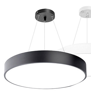 Светильник круглый светодиодный подвесной HB0406  LED SMD 48W 3CCT 600mm  цвет: черный