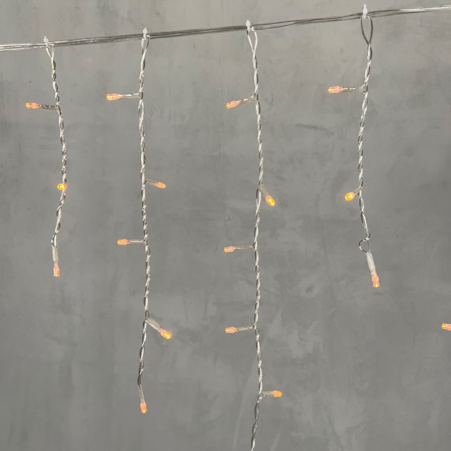 Гирлянда Бахрома 4,9 x 0,5 м Желтая 220В, 240 LED, Провод Прозрачный ПВХ, IP54